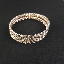 Gold Tone Twist Bangle 6 Bracelet Set Stackable Metal No Stone