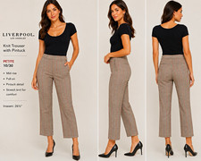 Liverpool Los Angeles Women s Petite 10P Knit Check Pull-On Pants Pintuck