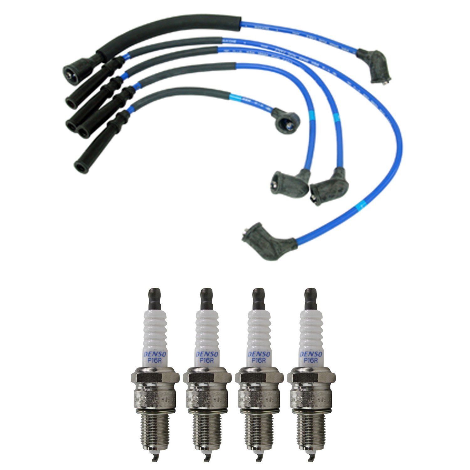 NGK Wire Set  Denso 4 Double Platinum Spark Plugs Kit for B2000 626 2.0L L4 NA