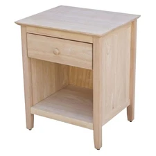 IC International Concepts Solid Wood Unfinished Nightstand