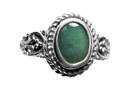 Echter Smaragd Ring / Handarbeit / Größe 6 / 925 Sterling Silber / 1,15ct