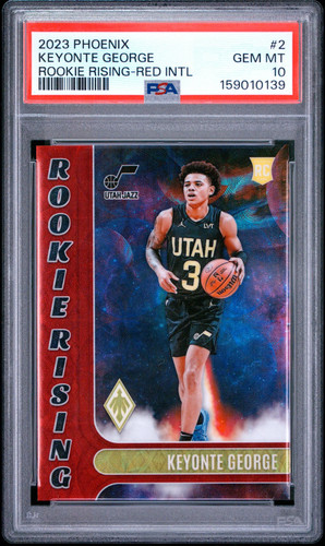 2023 Panini Phoenix Rookie Rising Keyonte George #2 Red Intl /75 RC PSA 10