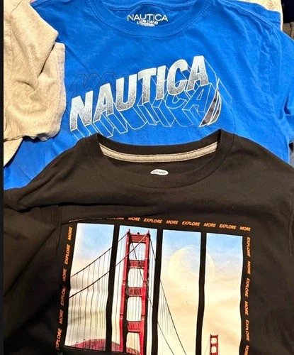 Nautica Unisex Cotton Graphic Print Logo/City T-Shirts Blue Black read desc - product listing photo