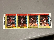 1990 McDonald’s Micheal Jordan Half Sheet Uncut Cards #1,2,6,7 BULLS HOF MINT