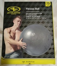 75cm Yoga Fitness Ball Athletic Work NEW BOX w/Air Pump Anti Burst 5'10" Above