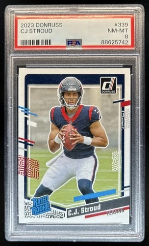2023 Panini Donruss C.J. Stroud RC Rated #339 Texans PSA 8 Rookie
