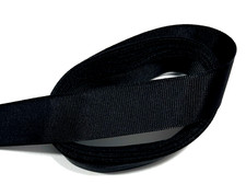 5 yards 7/8" Solid Black Grosgrain Ribbon w Distinct Ribbed Texture - 100 poly