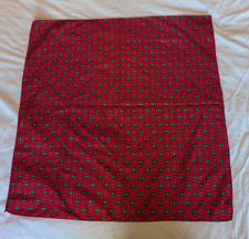 Vintage 1960s Red Geometric Medallion Scarf Made in Italy 100 Polyester WPL 209