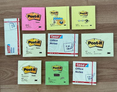 10-teiliges Konvolut - 3M Post-it notes - Tesa office notes - Neuware