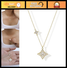 14K Gold Plated Minimalist Dainty CZ Pendant Necklace for Women - Elegant Jewelr
