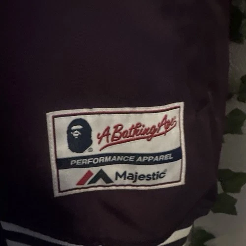 Authentic Bape Jacket Size L Varsity, Purple And White image 3