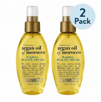 OGX Argan Oil of Morocco Weightless Healing Dry Oil 4oz   2 Pack   Shine   New