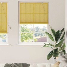 Rollo mit Vorhängen Bambus Fensterbehandlung Lichtsteuerungsjalousie vidaXL