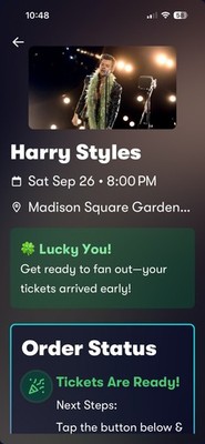 2 tickets Harry Styles Madison Square NY Sept 26 Sect 201 Row3 Together together
