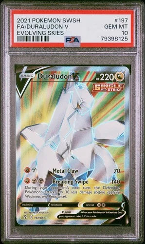 2021 Pokemon Evolving Skies Duraludon V #197 PSA 10 Gem Mint