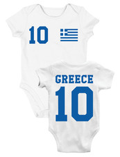 Youth Designz Baby Strampler Griechenland mit WUNSCHNAME + NUMMER Trikot Body WM
