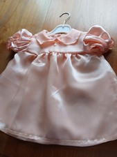 Peach organza and other fabric baby dress   6 months