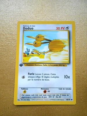 pokemon karte doduo 48 / 102 Edition 1 WIZARD sehr guter Zustand Mint 1999