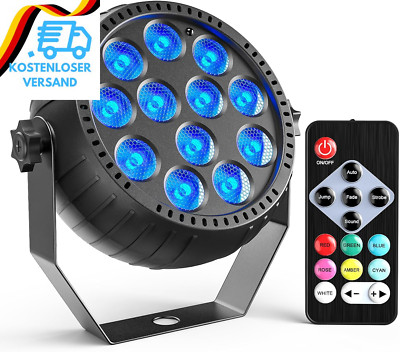 Rtktoup Wiederaufladbar RGB LED Par Scheinwerfer, 12 LED Strahler Akku Mit Fernb