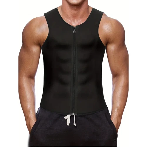 Men Neoprene Sauna Sweat Vest Body Shaper Waist Trainer Fat Burner Thermo Corset - Picture 10 of 24