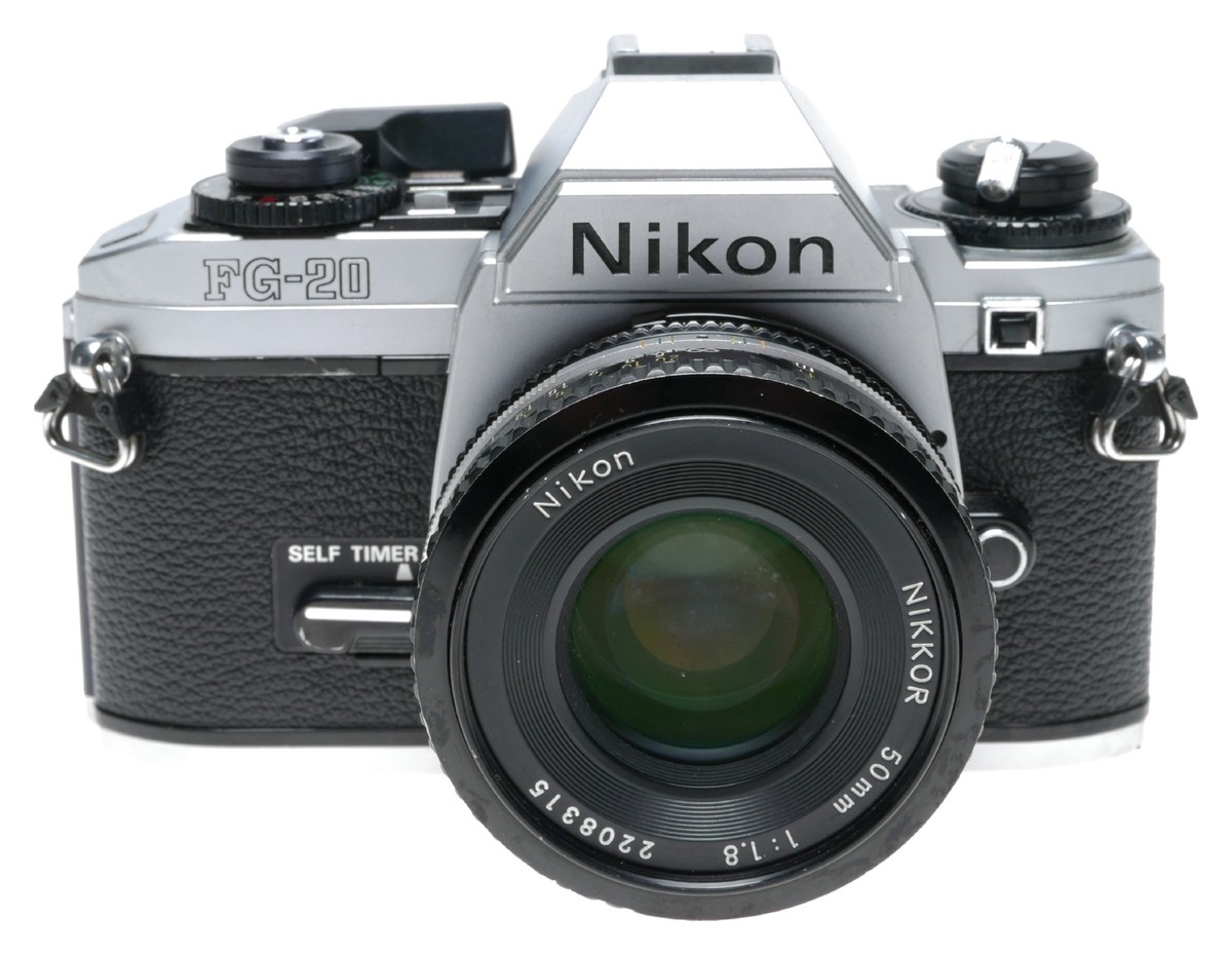 Nikon FG-20 35mm SLR Camera Lens Nikkor 1.8/50 Lens | eBay