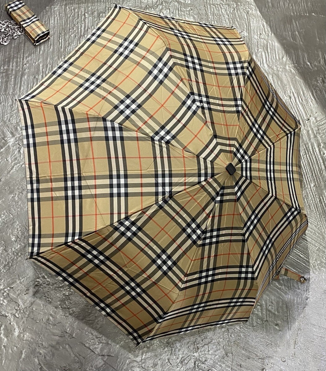 BURBERRY Vintage Signature Nova Check Travel Umbrella | eBay