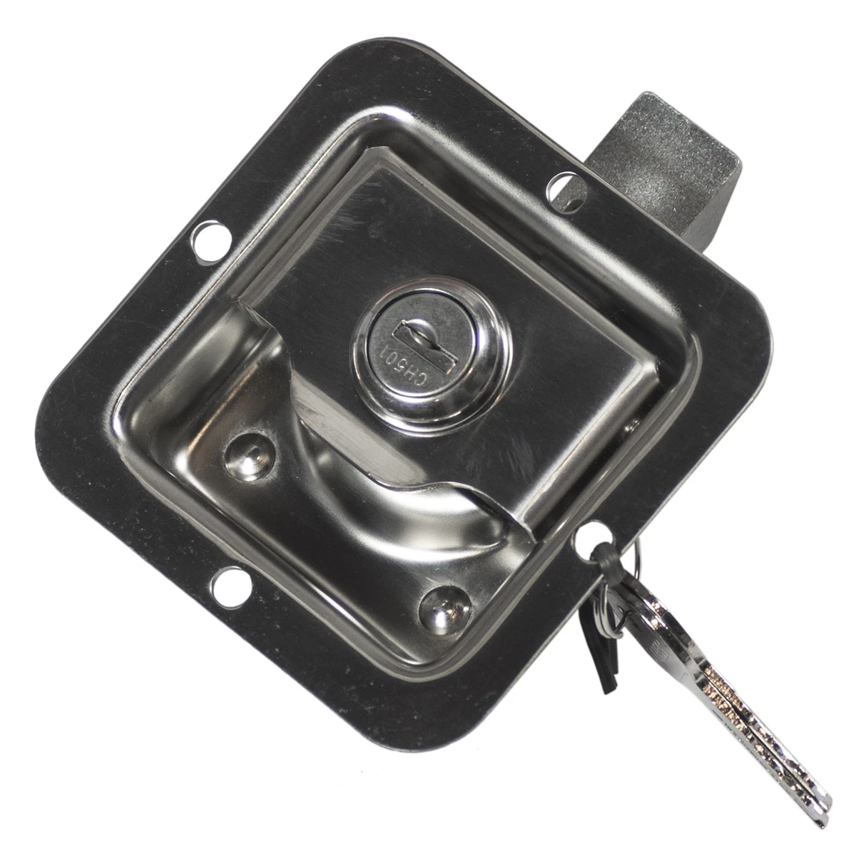 Goliath SMALL STAINLESS STEEL PADDLE LOCKING LATCH 82x82mm Flush