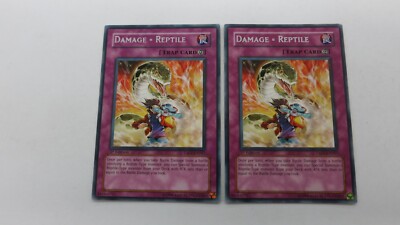 2x DAMAGE REPTILE TRAP CARD TAEV-EN067 1ST EDITION RARE YUGIOH NM | eBay