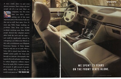 1999 Volvo S80 We Spent 25 Years On Front Seats Vintage Magazine Print Ad/Poster