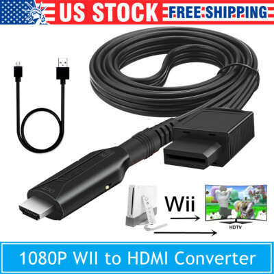 Wii to HDMI Adapter Converter Cable Full HD 1080P Plug & Play For TV PC