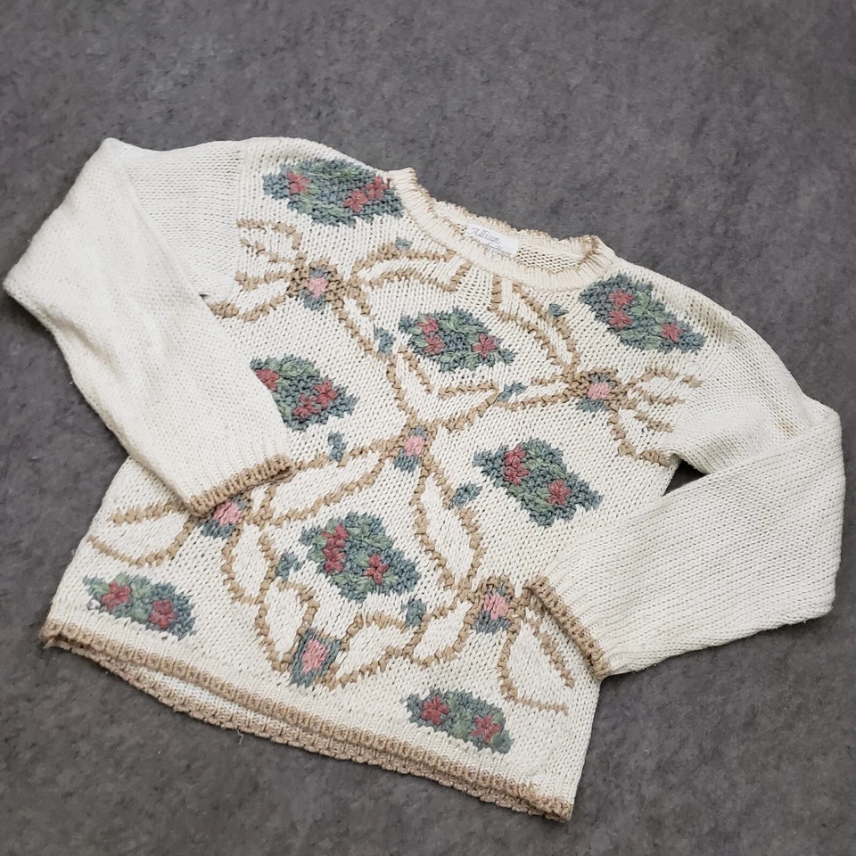 Allison Brittney свитер женщин маленький бежевый толстовка вязаный бабушка * - Изображение 2 из 4