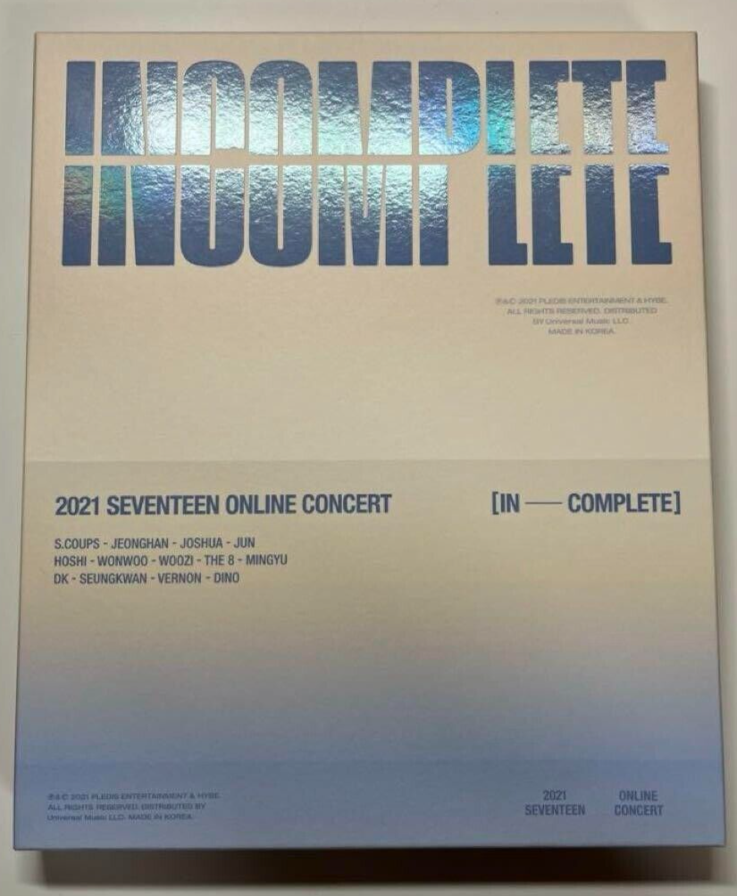 SEVENTEEN INCOMPLETE 2021 SEVENTEEN ONLINE CONCERT Blu-ray SEVENTEEN INCOMPLETE 2021 SEVENTEEN ONLINE CONCERT Blu-ray