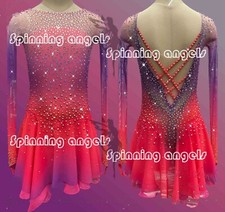 Ice Figure Skating Dress/Dance/Baton Twirling costume Outfit Custome red dyeing