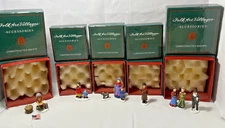 Lang & Wise Christmas Tea Shoppe Figurines Folk Art Villages 1996 in Orig Boxes