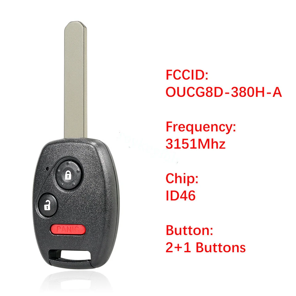 10 Para 2005 2006 2007 2008 2009 2010 Honda Odyssey Entrada Sin Llave Mando a Distancia Llavero Foto 2 de 4