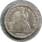 elf Seated Liberty Half Dime 1838  No Drapery   H68