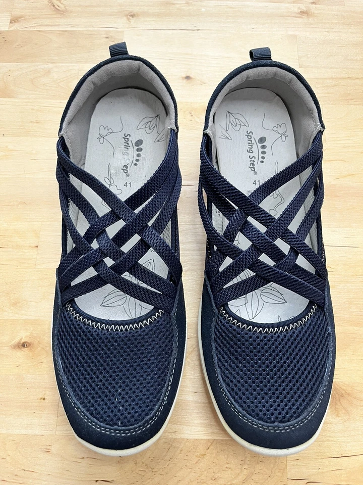 Spring Step Women’s Marilena Casual Shoes Navy Mesh Suede Mary Jane Sz 41 9.5/10 - Image 2 of 4