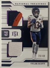 2023 National Treasures Tyler Scott RC Rookie Dual Materials Patch Purple 20/49