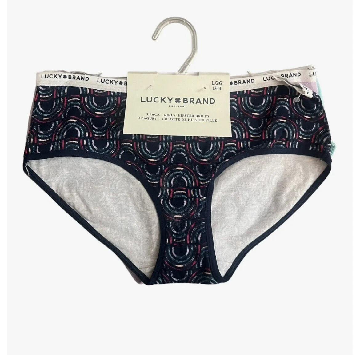 Lucky Brand Girls Underwear Three Pack New Large 12-14 Hipster Brief