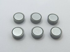  Lego x6 Round 1 x 1 Flat Silver Circle w/ Black Border Pattern 98138pb041 NEW