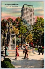 Postcard Famous Court Square, Street View, Memphis, Tennessee Unposted