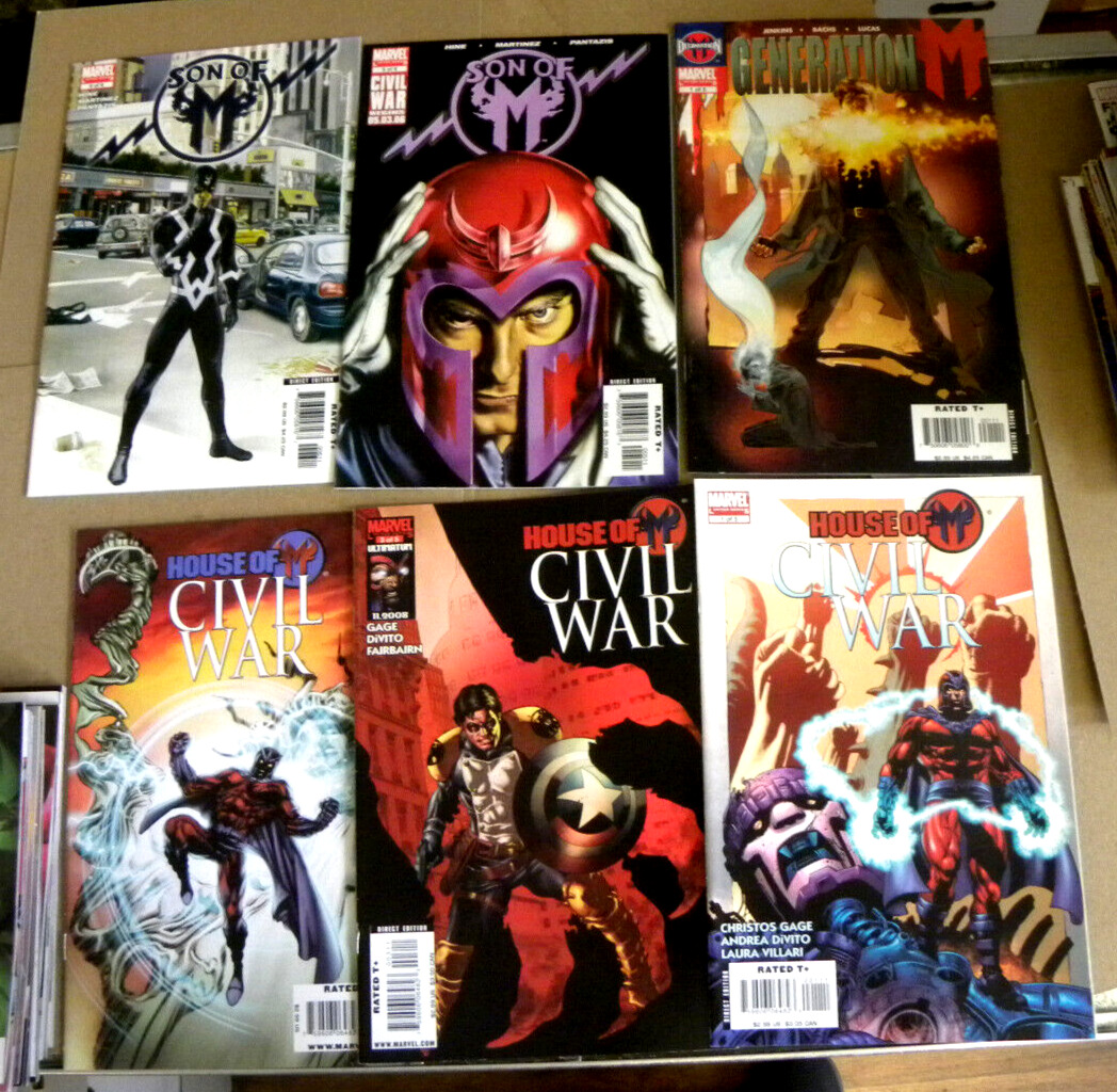Marvel 2008 6 issues HOUSE OF M CIVIL WAR 1 3 4 GENERATION M 1 SON OF M 5 & 6 NM