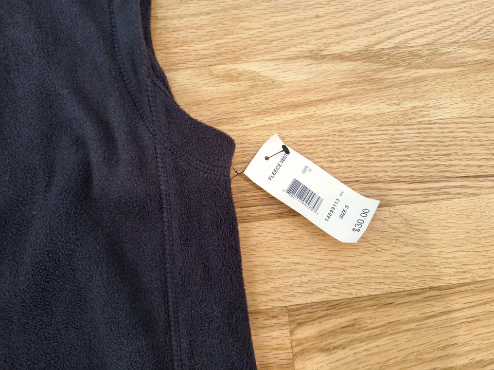 Chaleco polar suave índigo para mujer sin mangas cremallera completa S bolsillos pequeños azul marino Foto 4 de 4
