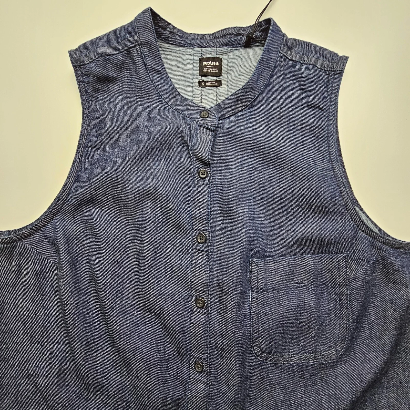 prana dark sunrise peak tie front sleeveless tank shirt
