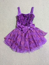 Girls Dance Costume Weissman SC Purple W/ Glitter Polka Dots 64830