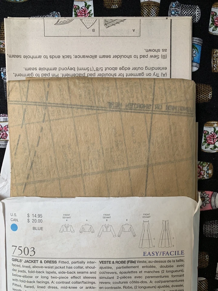 OOP Vogue Girl  7503 Jacket Dress Sz 12-16 *NEW* - Image 3 of 3