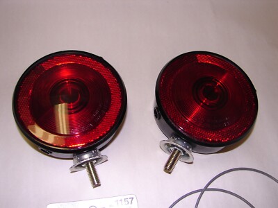 Two PETERSON MFG CO - Trailer Lights Turn/Brake #PM-410 Lenses 4 1/4'' - NOS