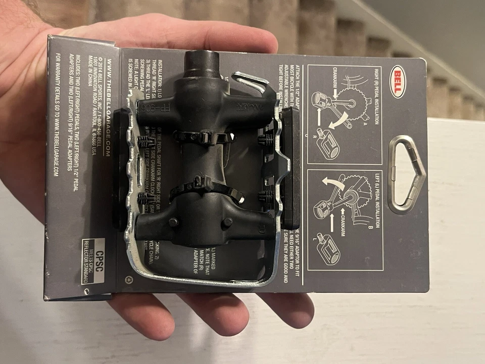 BELL KICKS 550 УНИВЕРСАЛЬНЫЙ МЕТАЛЛИЧЕСКИЙ ВЕЛОСИПЕД ПЕДАЛИ КОМПЛЕКТ ПОДХОДИТ ДЛЯ ВСЕХ 1/2 «9/16» РЕЗЬБЫ НОВЫЙ - Изображение 2 из 3