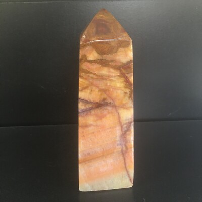Chocolate Calcite Point Obelisk, Standing Healing Crystal, Mineral Tower 5.25''H.