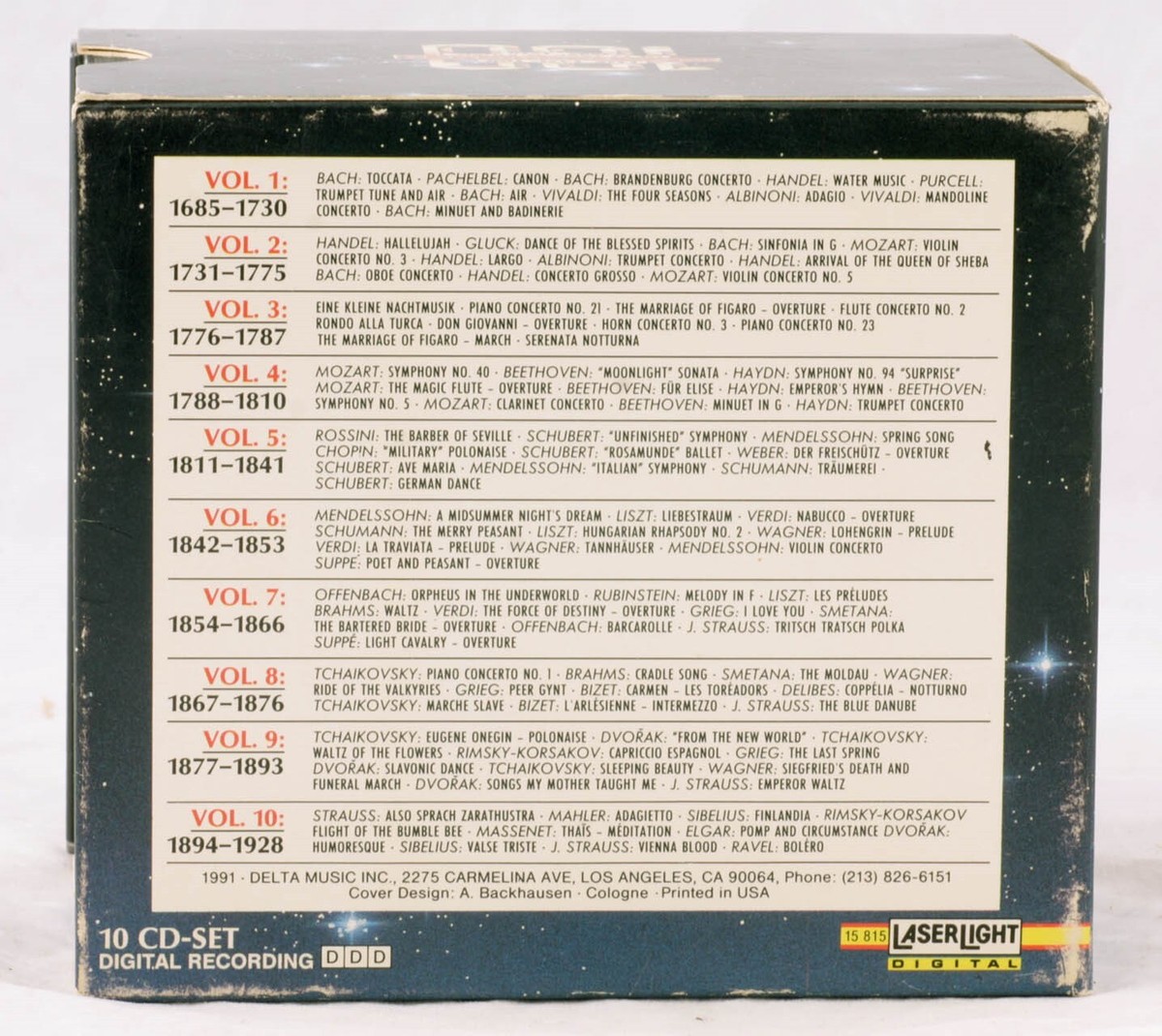 Top 100 Masterpieces of Classical Music 10 CD Box Set Laserlight